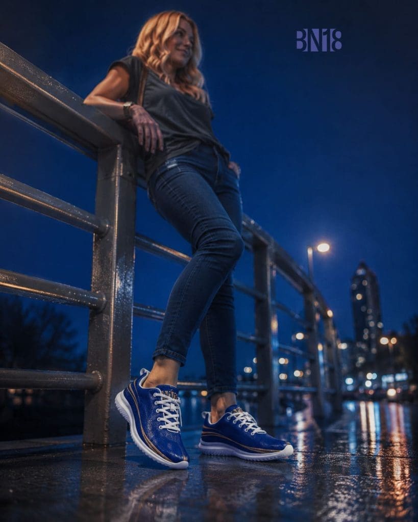 zapatillas cómodas azules  para uso diario
